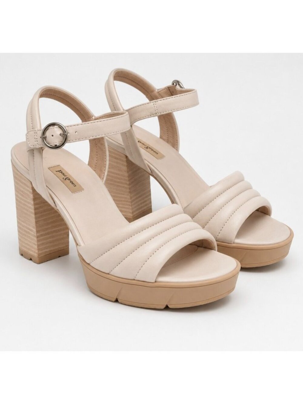 Paul Green Leslie 7928 Biscuit Leather Platform Sandals Women’s UK 3.5 US 6